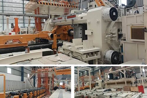 The 6300T extrusion machine equipment used for manufacturing high-speed rail aluminum materials